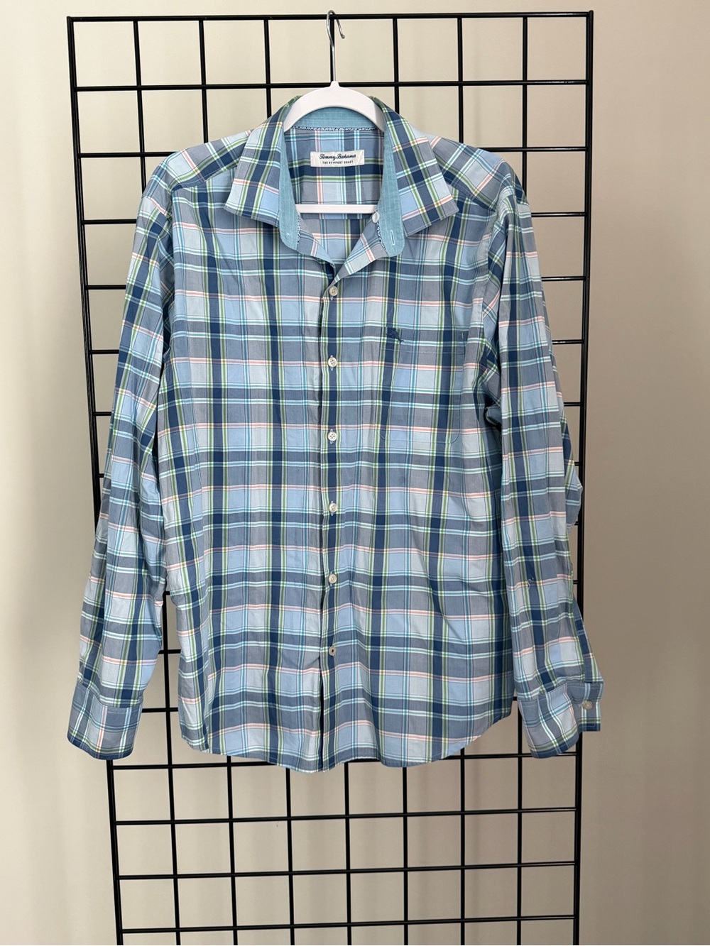 Tommy Bahama Light Blue Plaid Button-Down Shirt